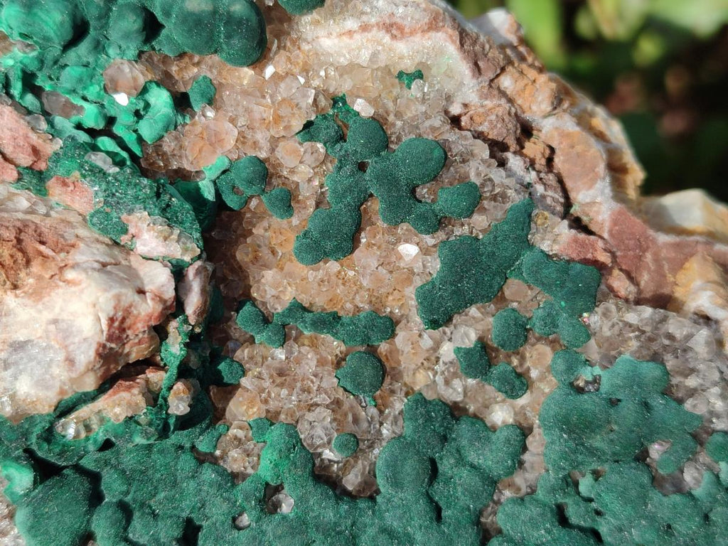 Natural Large Crystalline Ball Malachite and Quartz on Dolomite Matrix x 1 From Mindingi Mine, Kambove, Congo - Toprock Gemstones and Minerals 