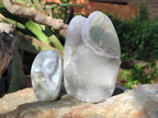 Polished Blue Lace Agate Standing Display Pieces x 2 From Nsanje, Malawi - Toprock Gemstones and Minerals 