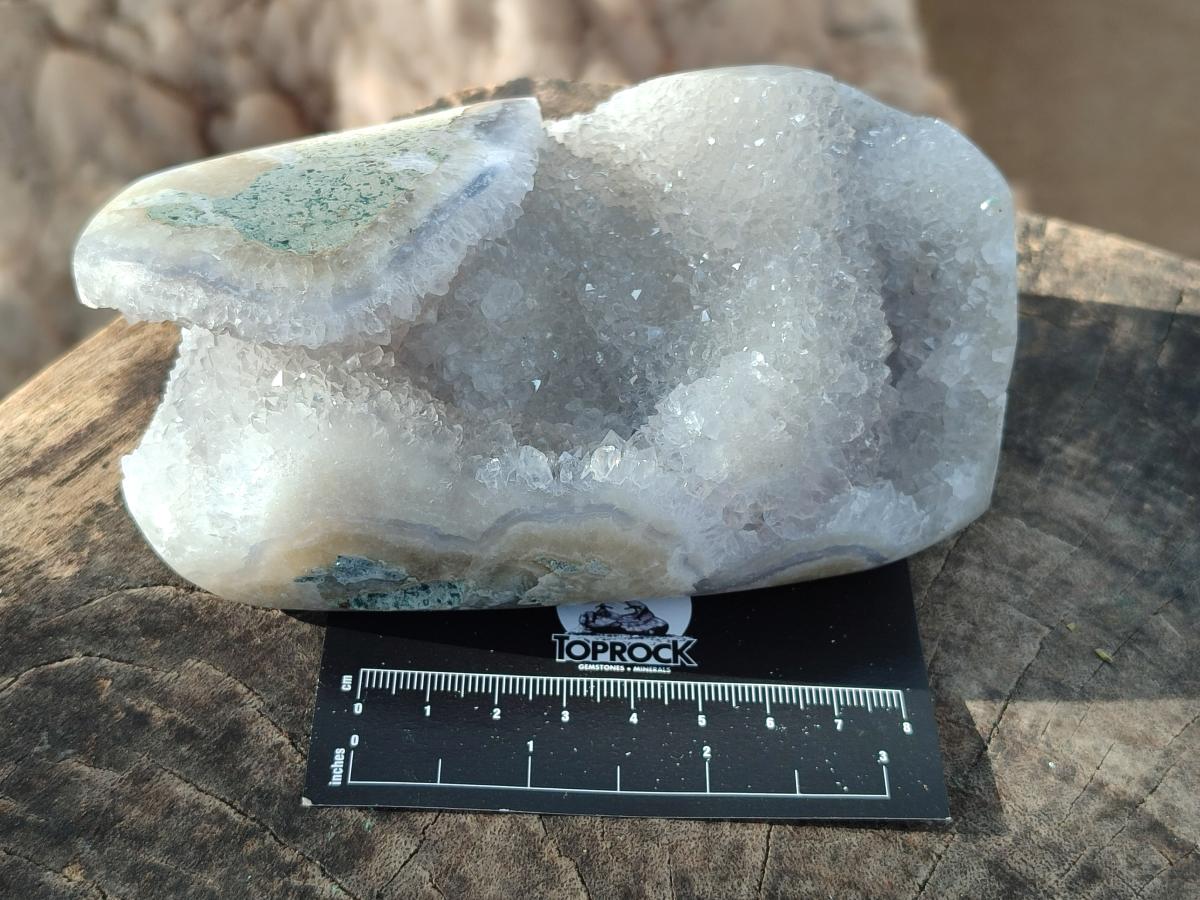 Polished Blue Lace Agate Standing Display Pieces x 2 From Nsanje, Malawi - Toprock Gemstones and Minerals 