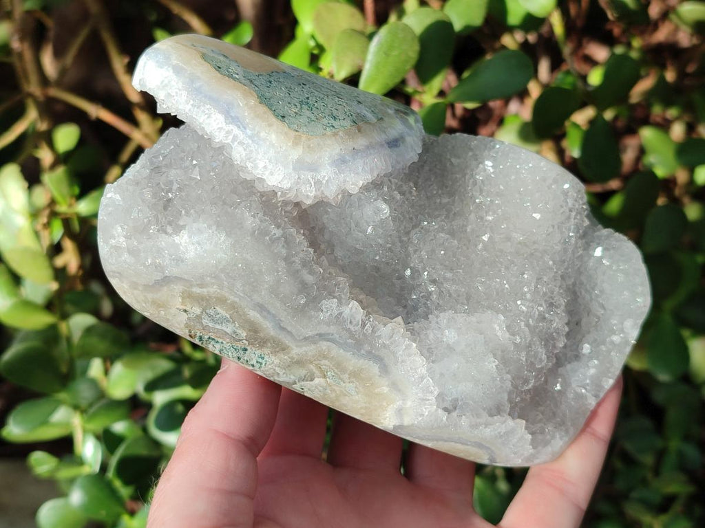 Polished Blue Lace Agate Standing Display Pieces x 2 From Nsanje, Malawi - Toprock Gemstones and Minerals 