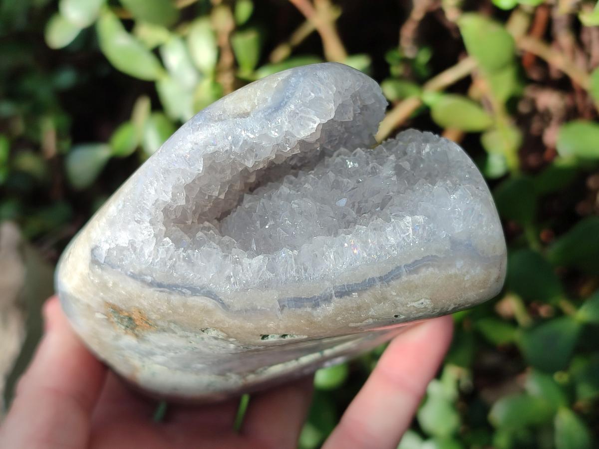 Polished Blue Lace Agate Standing Display Pieces x 2 From Nsanje, Malawi - Toprock Gemstones and Minerals 