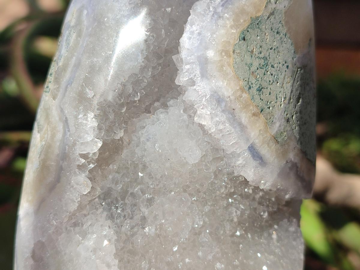 Polished Blue Lace Agate Standing Display Pieces x 2 From Nsanje, Malawi - Toprock Gemstones and Minerals 