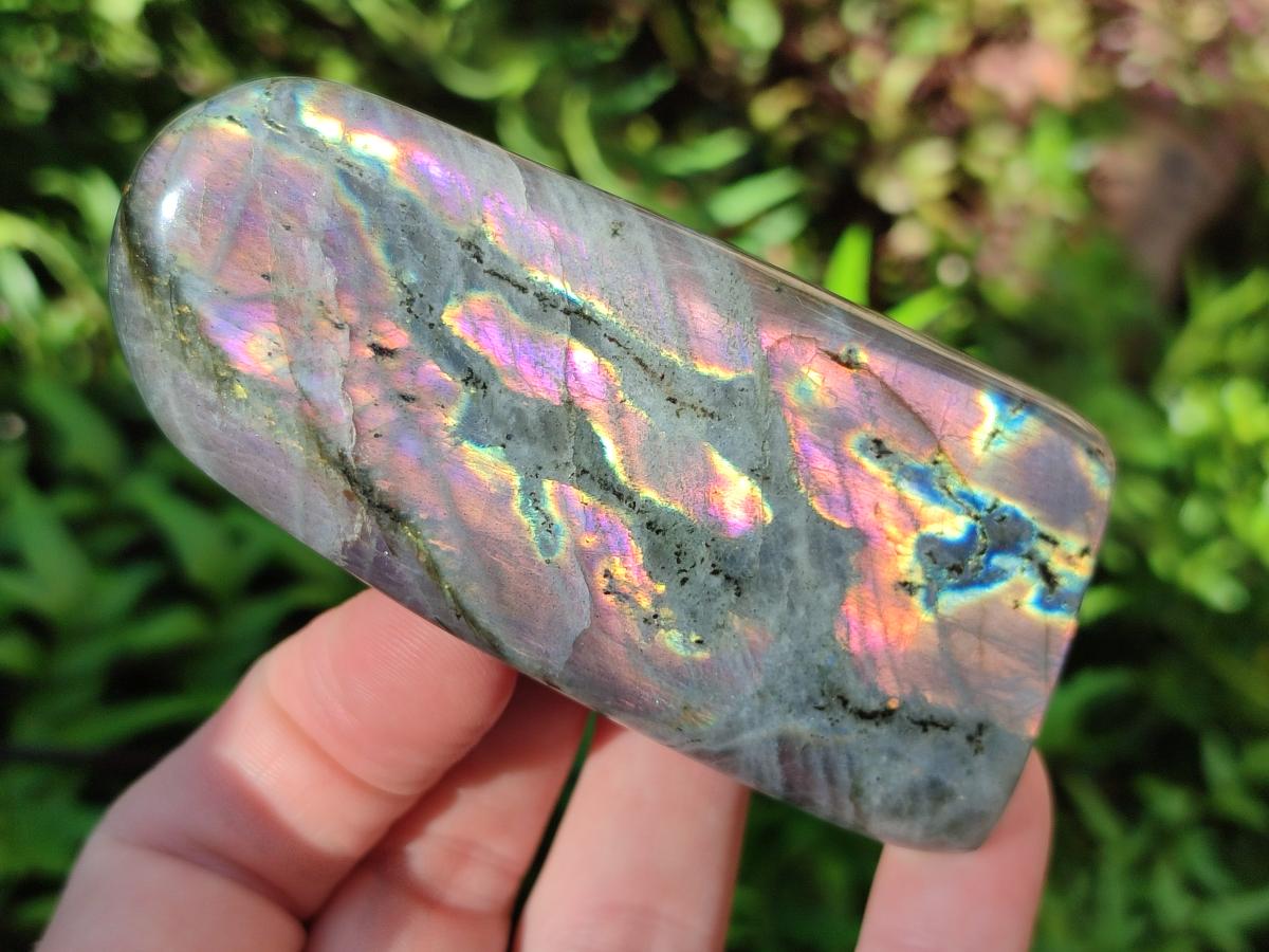 Polished Rare Purple Sunset Flash Labradorite Standing Display Pieces x 12 From Madagascar - Toprock Gemstones and Minerals 