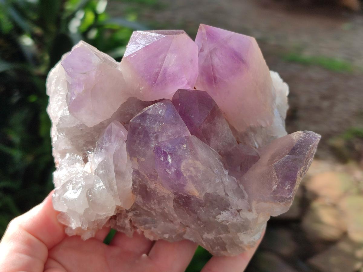 Natural Jacaranda Amethyst Crystal Clusters x 2 From Mumbwa, Zambia - Toprock Gemstones and Minerals 