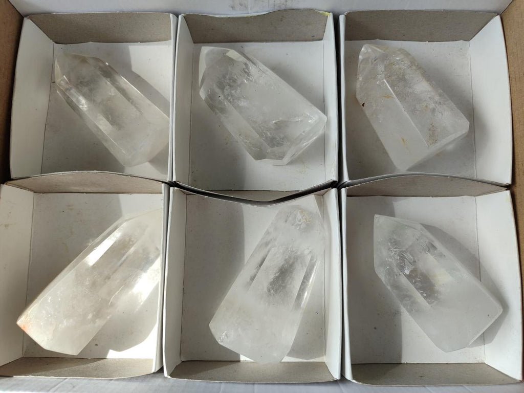 Polished Clear Quartz Display Crystals x 6 From Madagascar - Toprock Gemstones and Minerals 