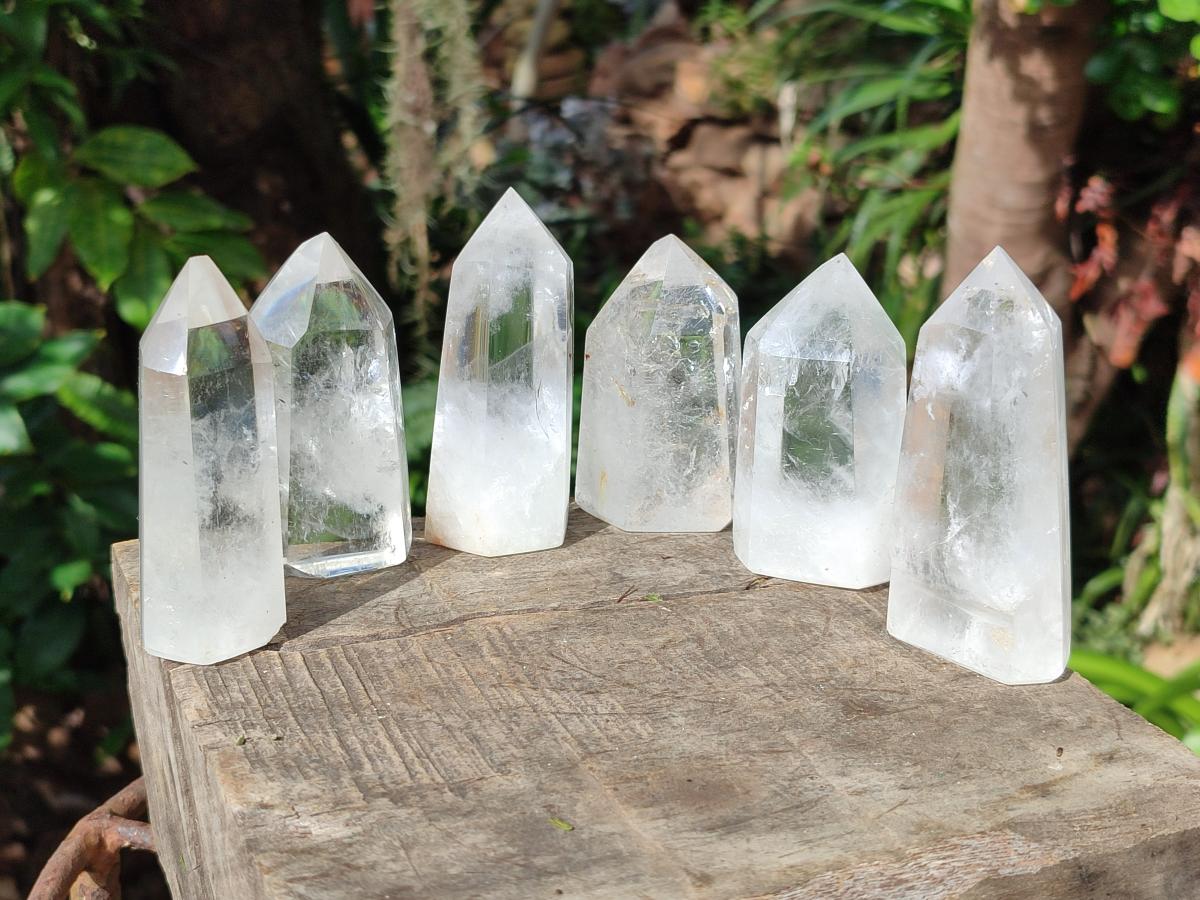 Polished Clear Quartz Display Crystals x 6 From Madagascar - Toprock Gemstones and Minerals 