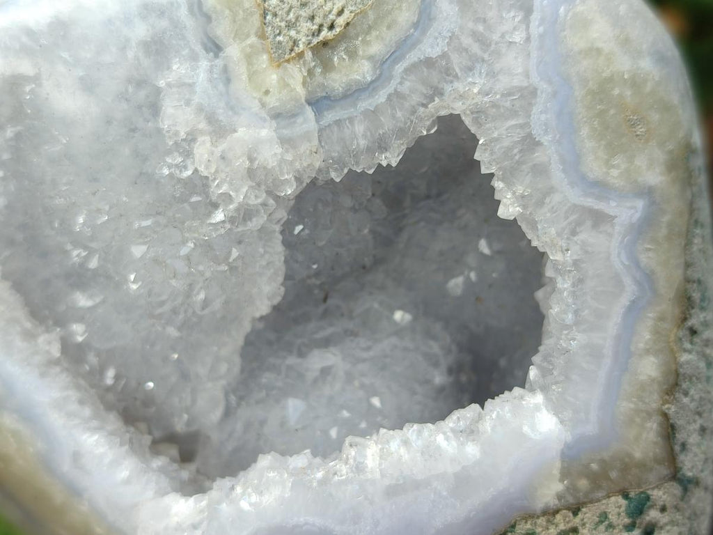 Polished Blue Lace Agate Standing Display Pieces x 2 From Nsanje, Malawi - Toprock Gemstones and Minerals 