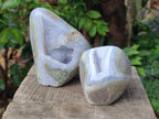Polished Blue Lace Agate Standing Display Pieces x 2 From Nsanje, Malawi - Toprock Gemstones and Minerals 