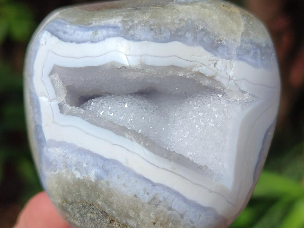 Polished Blue Lace Agate Standing Display Pieces x 2 From Nsanje, Malawi - Toprock Gemstones and Minerals 