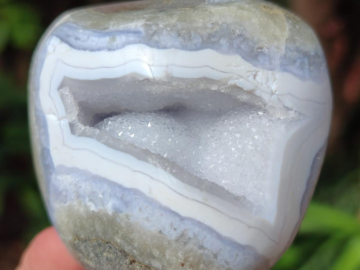 Polished Blue Lace Agate Standing Display Pieces x 2 From Nsanje, Malawi - Toprock Gemstones and Minerals 
