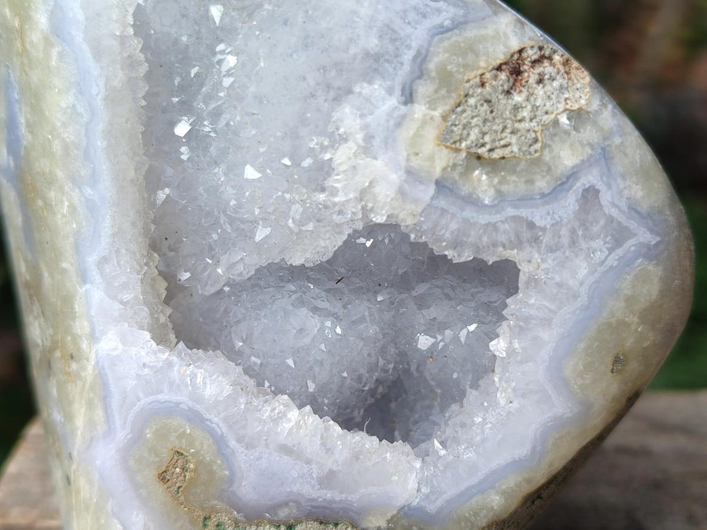 Polished Blue Lace Agate Standing Display Pieces x 2 From Nsanje, Malawi - Toprock Gemstones and Minerals 