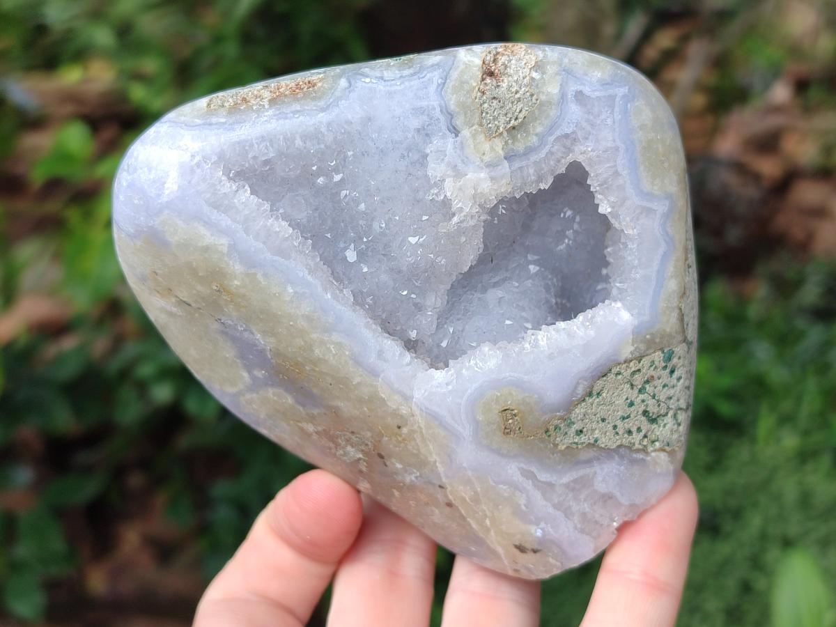 Polished Blue Lace Agate Standing Display Pieces x 2 From Nsanje, Malawi - Toprock Gemstones and Minerals 