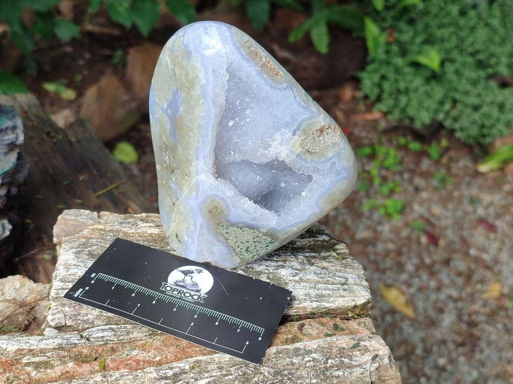 Polished Blue Lace Agate Standing Display Pieces x 2 From Nsanje, Malawi - Toprock Gemstones and Minerals 