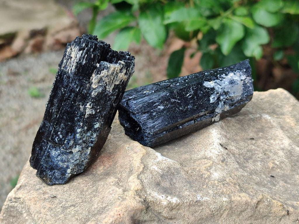 Natural Schorl Black Tourmaline with Associated Minerals x 12 From Erongo, Namibia - Toprock Gemstones and Minerals 