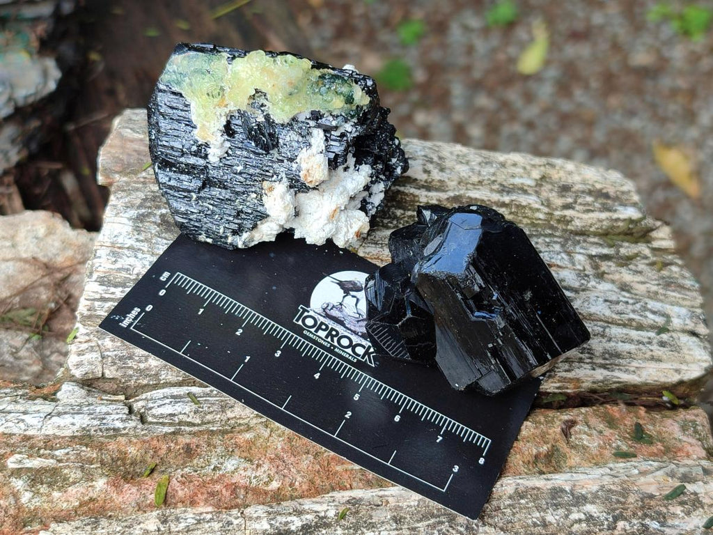 Natural Schorl Black Tourmaline with Associated Minerals x 12 From Erongo, Namibia - Toprock Gemstones and Minerals 