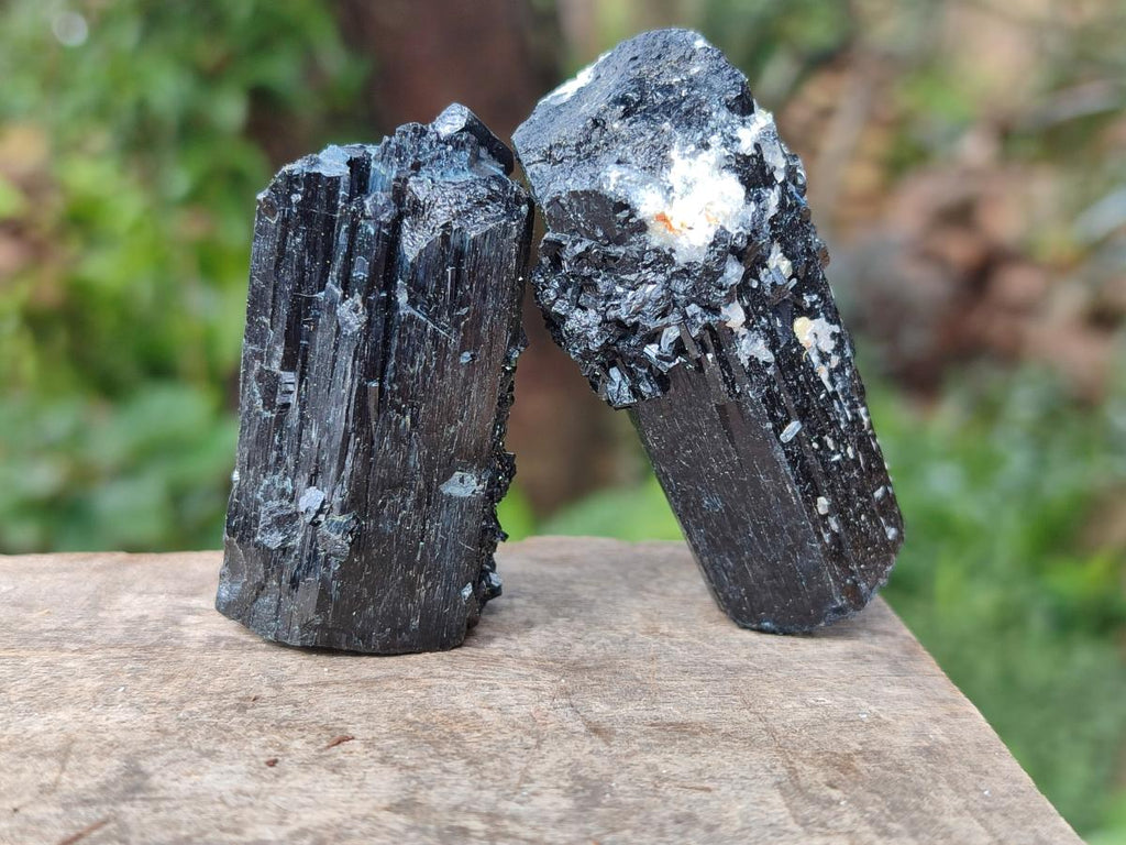 Natural Schorl Black Tourmaline with Associated Minerals x 12 From Erongo, Namibia - Toprock Gemstones and Minerals 