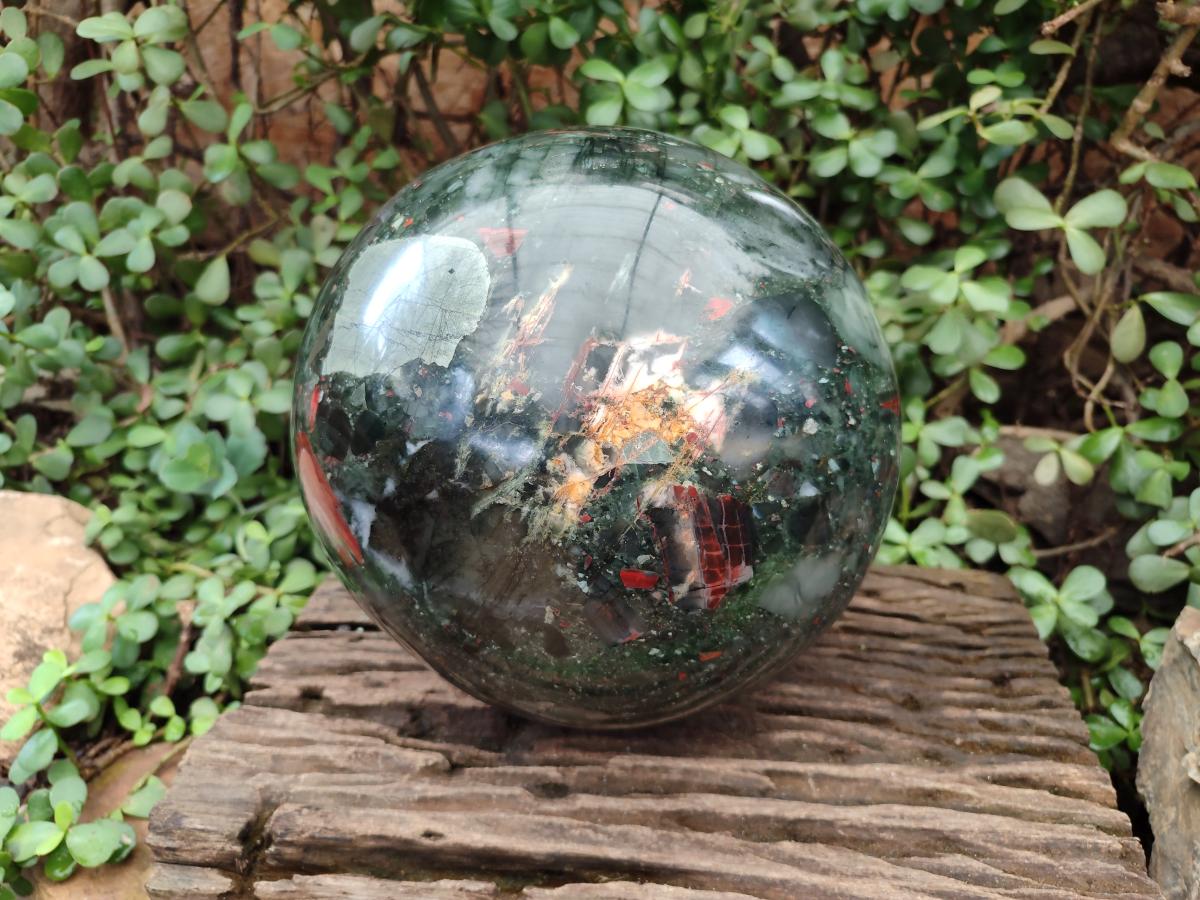 Polished Giant Bloodstone Sphere x 1 From Swaziland - Toprock Gemstones and Minerals 