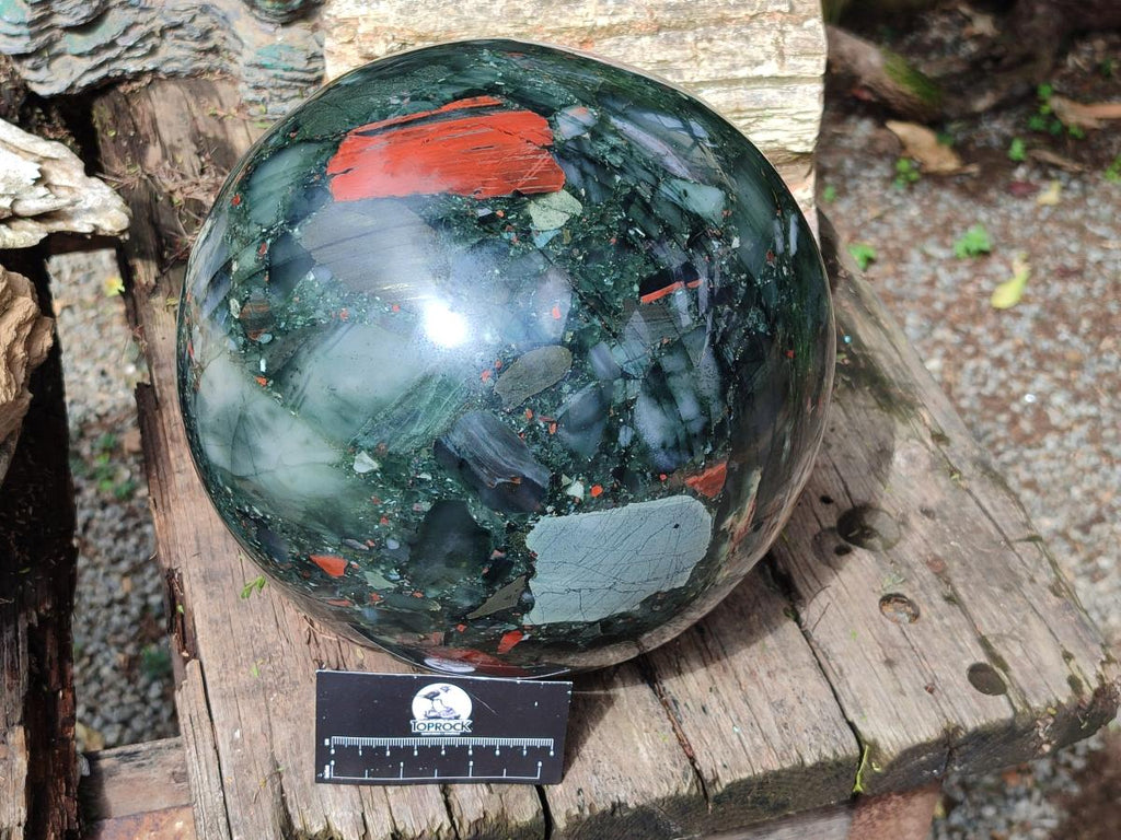 Polished Giant Bloodstone Sphere x 1 From Swaziland - Toprock Gemstones and Minerals 