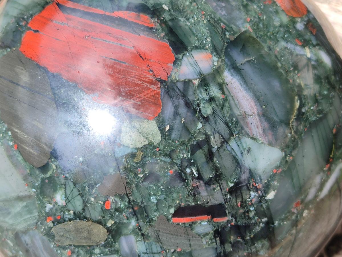 Polished Giant Bloodstone Sphere x 1 From Swaziland - Toprock Gemstones and Minerals 