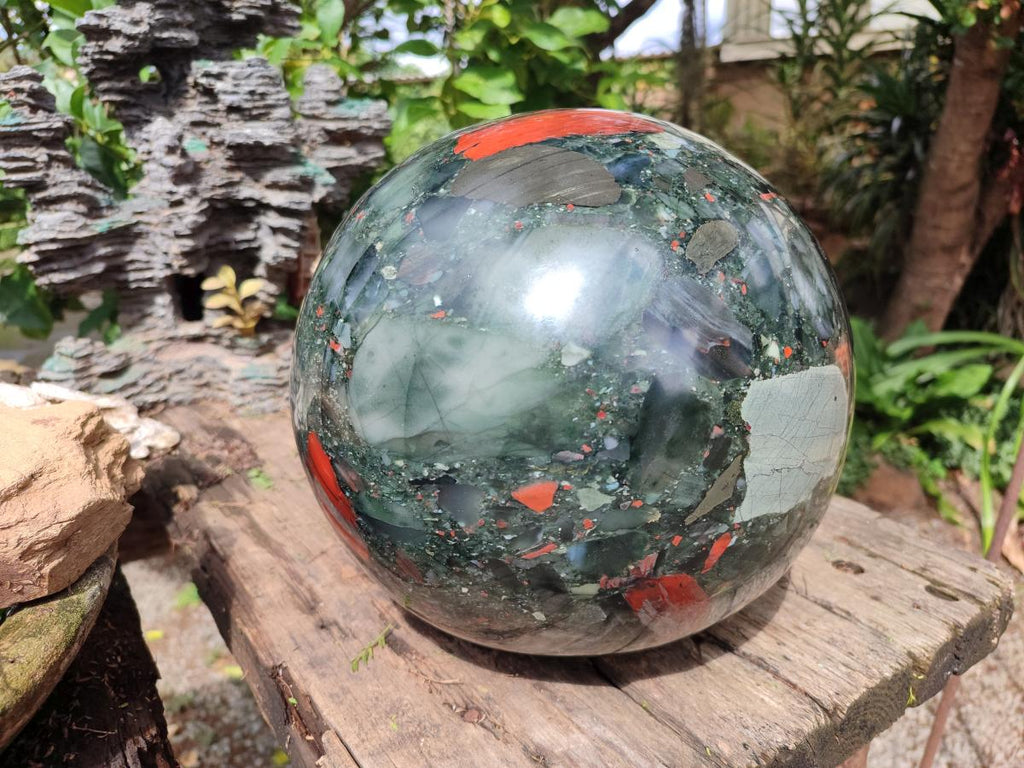 Polished Giant Bloodstone Sphere x 1 From Swaziland - Toprock Gemstones and Minerals 
