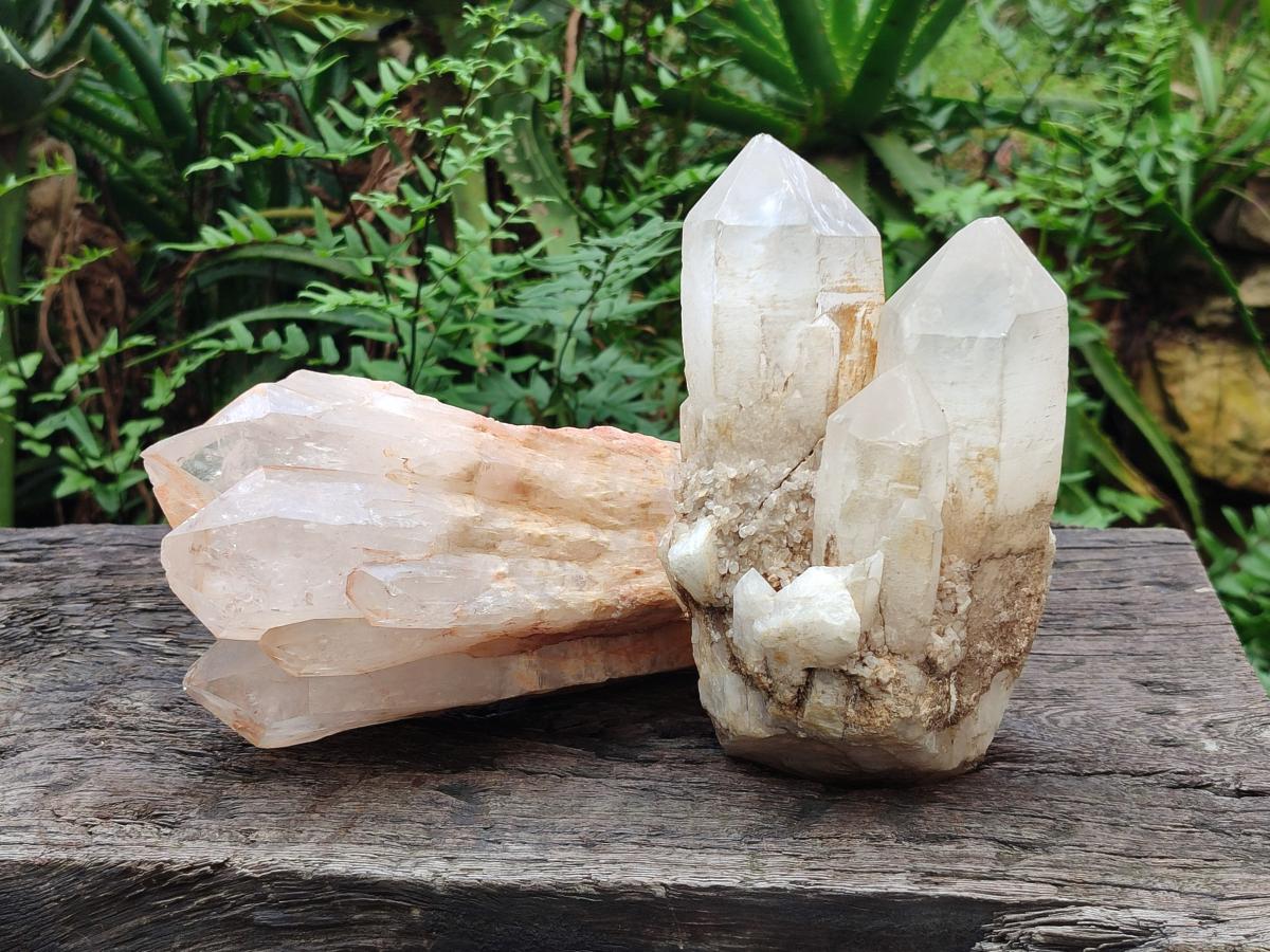 Natural Large Malagasy Quartz Crystal Clusters x 2 From Madagascar - Toprock Gemstones and Minerals 