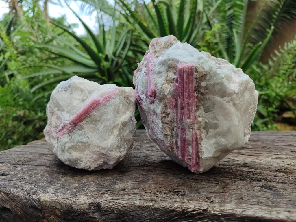 Natural Pink Rubellite Tourmaline Specimens x 3 From Karibib, Namibia - Toprock Gemstones and Minerals 