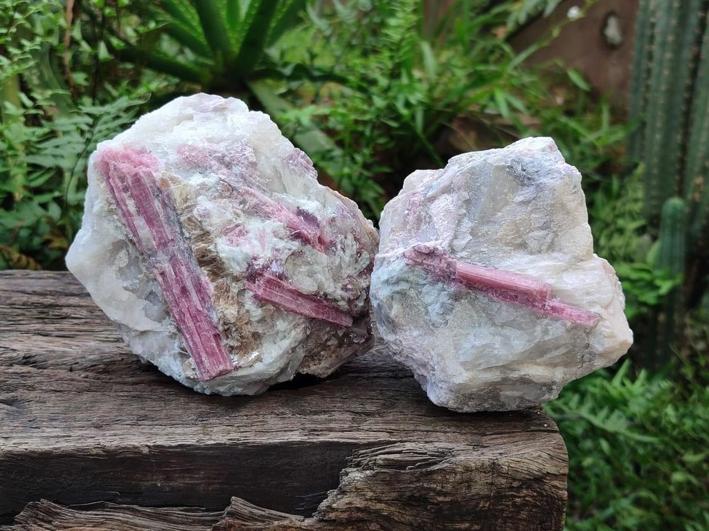 Natural Pink Rubellite Tourmaline Specimens x 3 From Karibib, Namibia - Toprock Gemstones and Minerals 