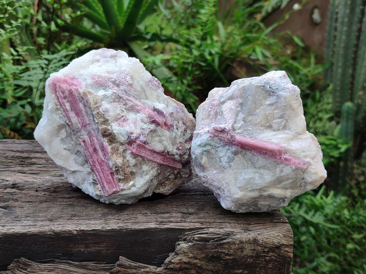 Natural Pink Rubellite Tourmaline Specimens x 3 From Karibib, Namibia - Toprock Gemstones and Minerals 