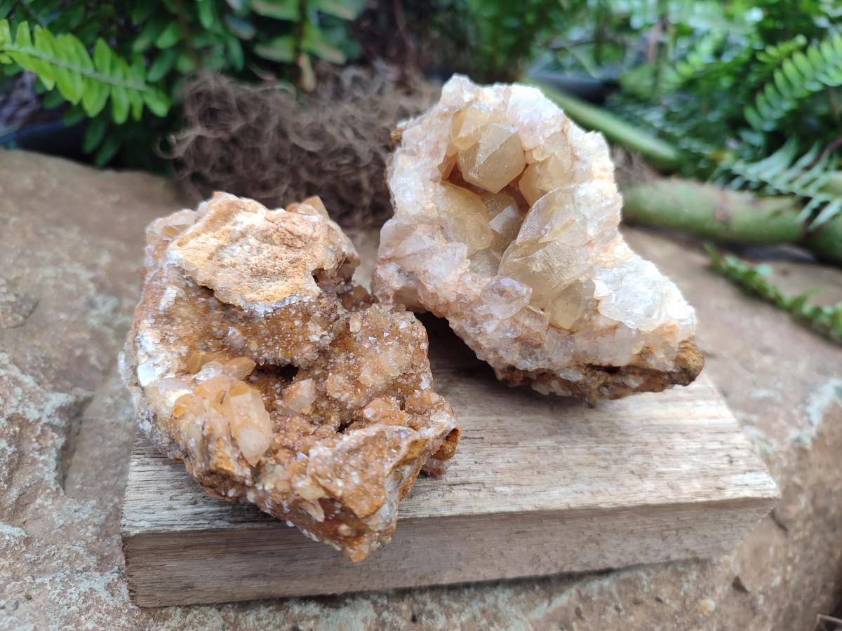 Natural Golden Limonite Quartz Clusters x 12 From Solwezi, Zambia - Toprock Gemstones and Minerals 