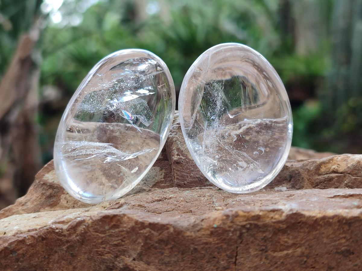 Polished Rock Crystal Galets x 24 From Amoron’i Mania, Madagascar - Toprock Gemstones and Minerals 