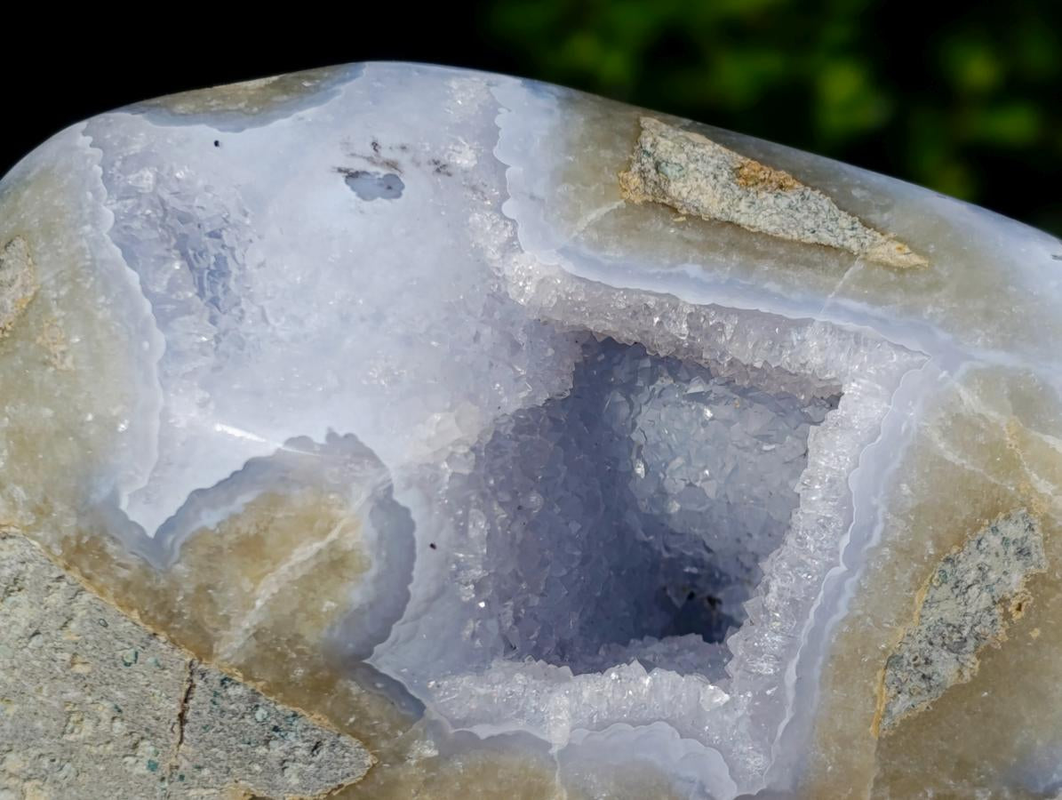 Polished Large Blue Lace Agate Standing Display Piece x 1 From Nsanje, Malawi - Toprock Gemstones and Minerals 