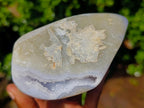 Polished Large Blue Lace Agate Standing Display Piece x 1 From Nsanje, Malawi - Toprock Gemstones and Minerals 