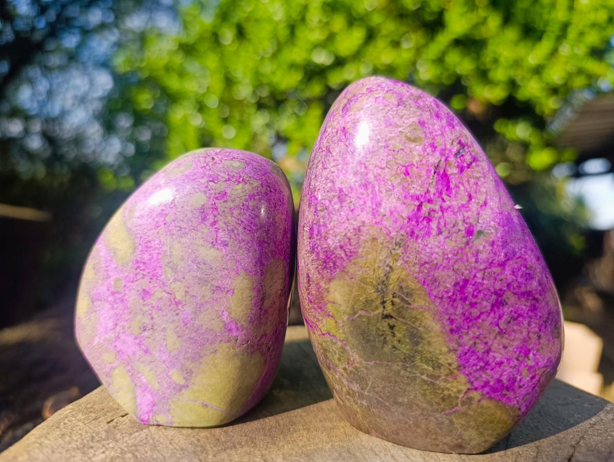 Polished Stichtite Standing Display Pieces x 3 From Barberton, South Africa - Toprock Gemstones and Minerals 