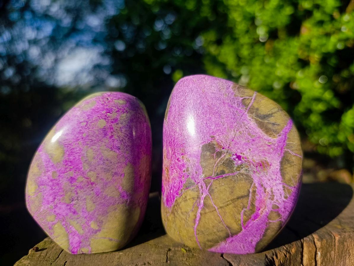 Polished Stichtite Standing Display Pieces x 3 From Barberton, South Africa - Toprock Gemstones and Minerals 