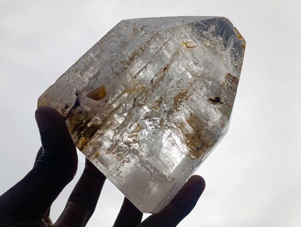 Polished Large Akansobe Window Quartz Crystals x 2 From Madagascar - Toprock Gemstones and Minerals 