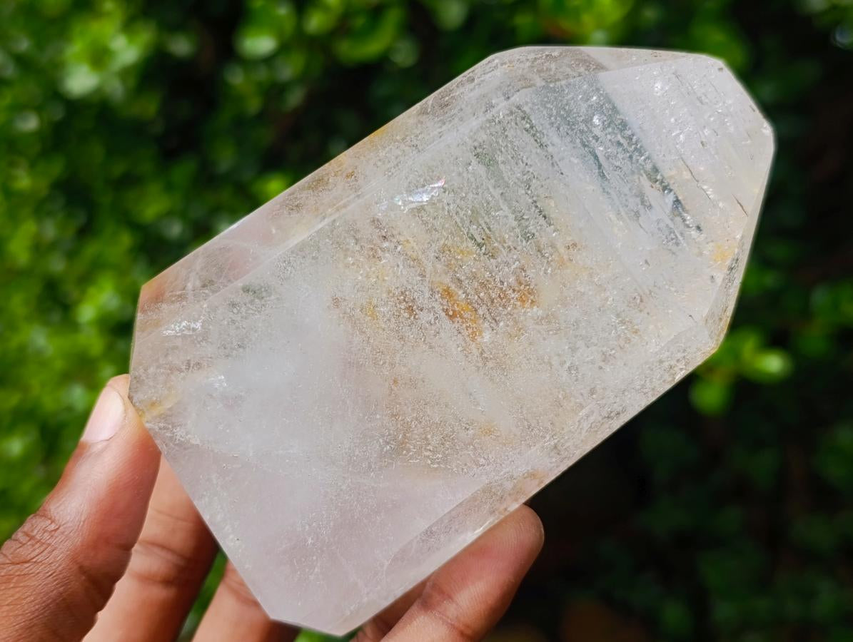 Polished Large Akansobe Window Quartz Crystals x 2 From Madagascar - Toprock Gemstones and Minerals 