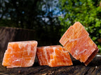 Natural Rhombohedral Sunset Orange Calcite Specimens x 12 From Spitzkop, Namibia - Toprock Gemstones and Minerals 