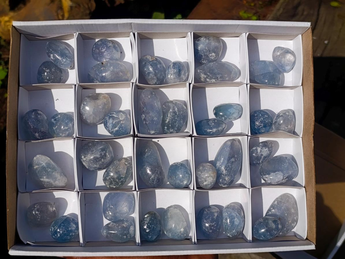 Polished Blue Celestite Free Form Crystals x 39 From Sakoany, Madagascar - Toprock Gemstones and Minerals 