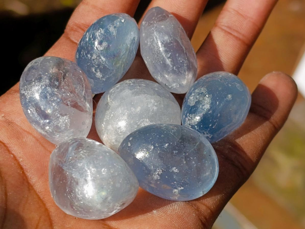 Polished Blue Celestite Free Form Crystals x 39 From Sakoany, Madagascar - Toprock Gemstones and Minerals 