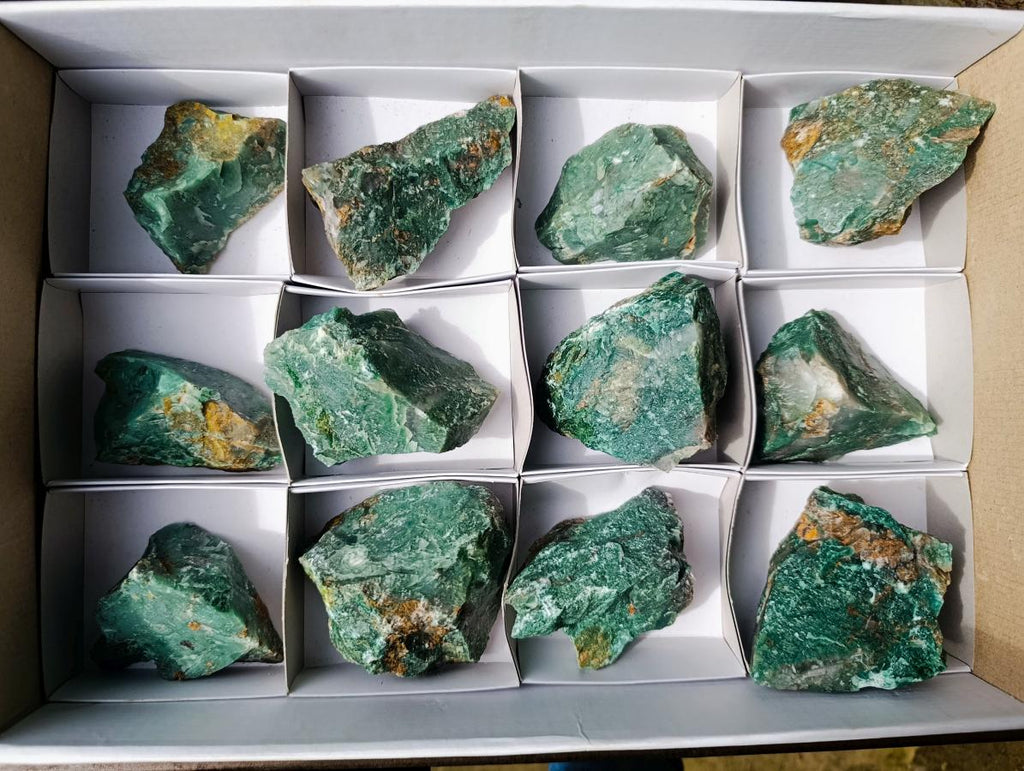 Natural Swazi Jade Cobbed Specimens x 12 From Swaziland - Toprock Gemstones and Minerals 