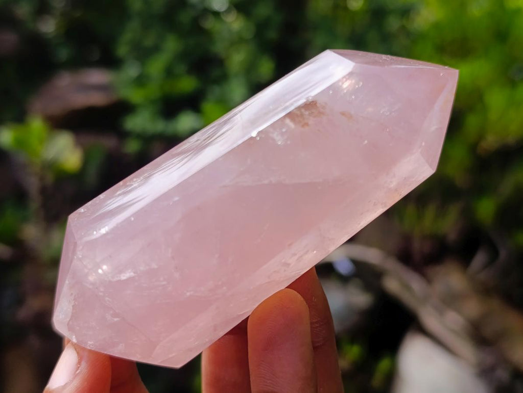 Polished Double Terminated Gemmy Rose Quartz Crystals x 12 From Madagascar - Toprock Gemstones and Minerals 