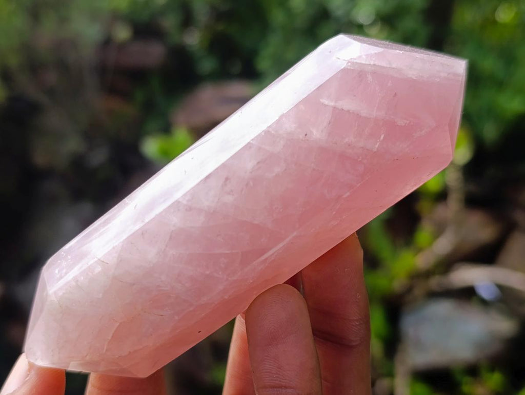 Polished Double Terminated Gemmy Rose Quartz Crystals x 12 From Madagascar - Toprock Gemstones and Minerals 