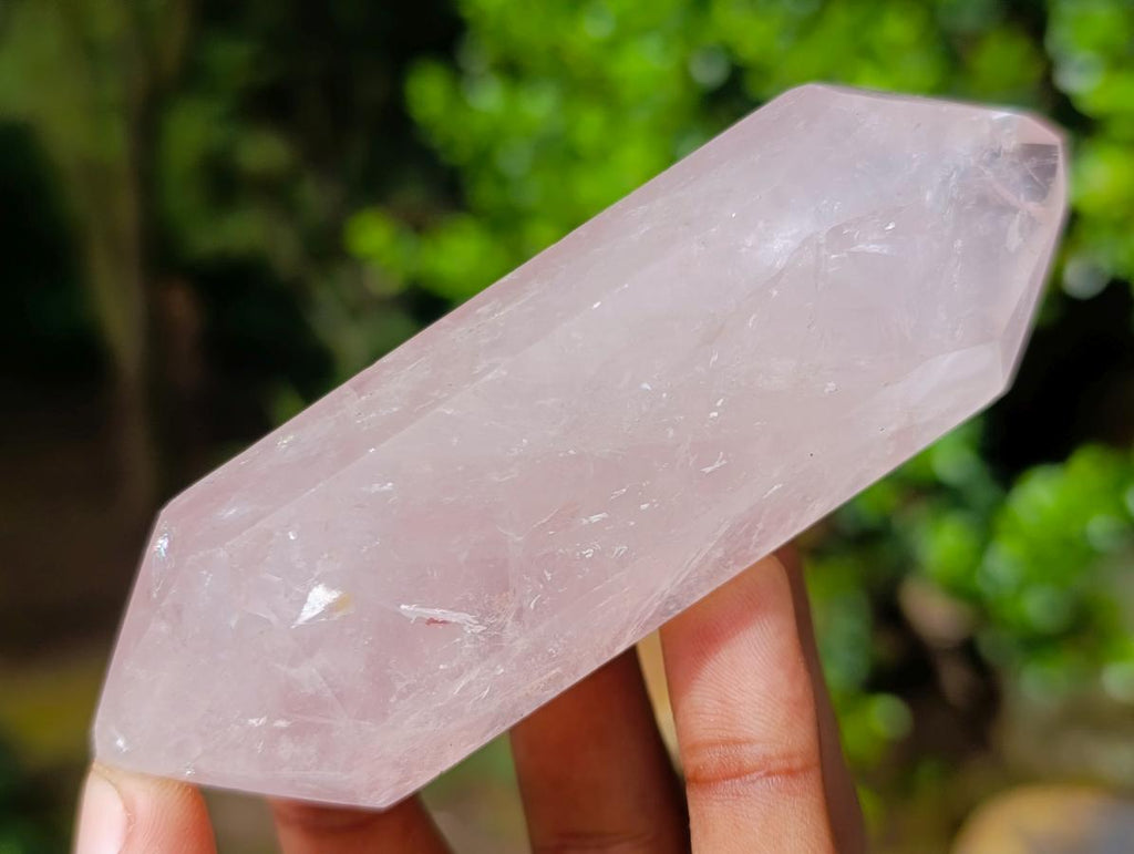Polished Double Terminated Gemmy Rose Quartz Crystals x 12 From Madagascar - Toprock Gemstones and Minerals 