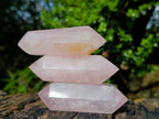 Polished Double Terminated Gemmy Rose Quartz Crystals x 12 From Madagascar - Toprock Gemstones and Minerals 