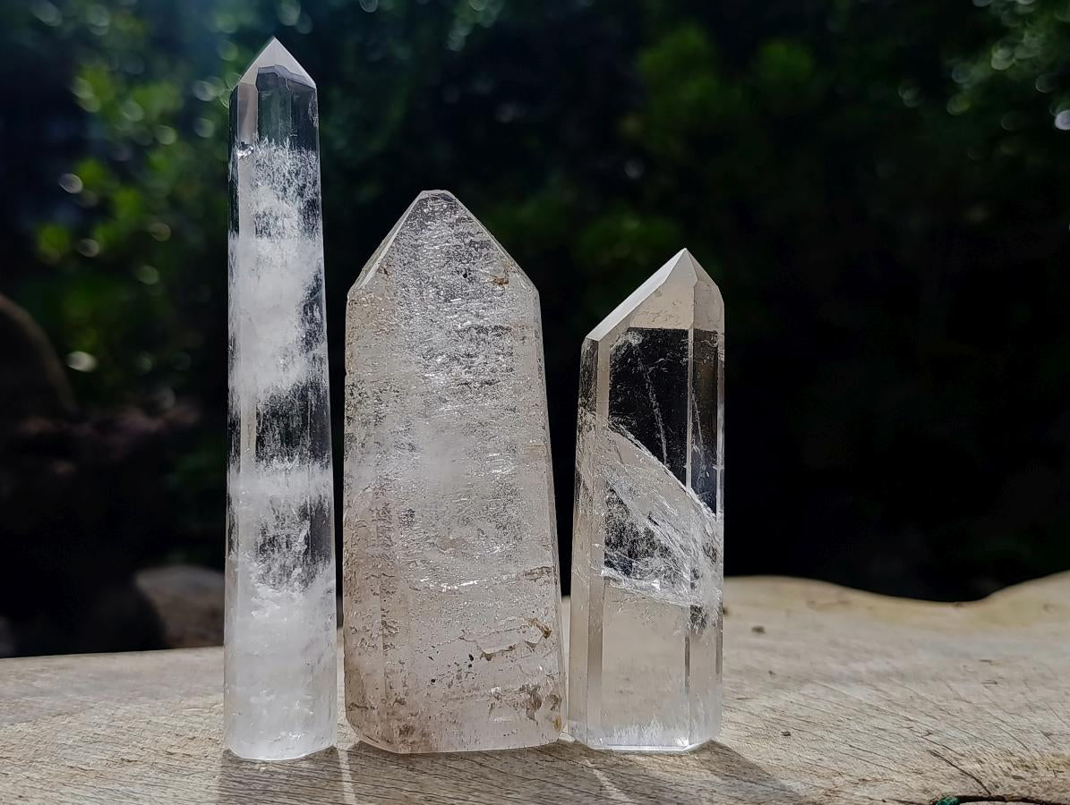 Polished Clear Quartz Display Crystals x 12 From Madagascar - Toprock Gemstones and Minerals 