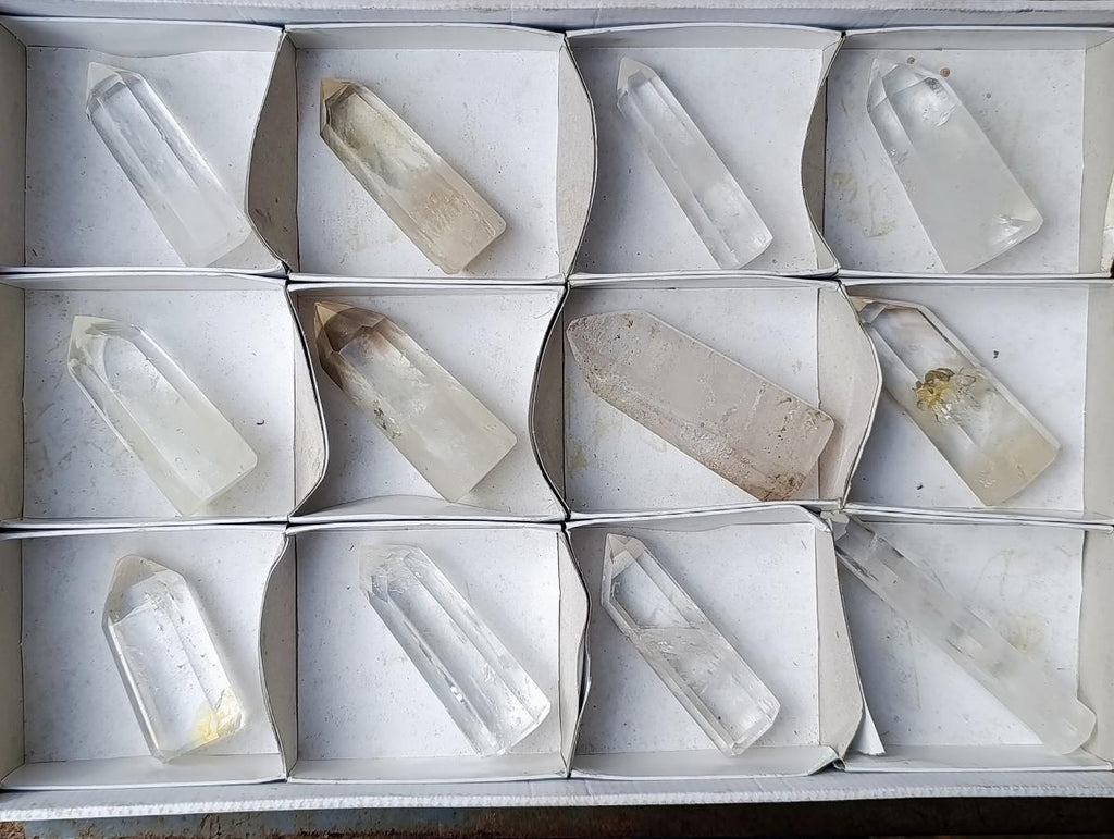 Polished Clear Quartz Display Crystals x 12 From Madagascar - Toprock Gemstones and Minerals 