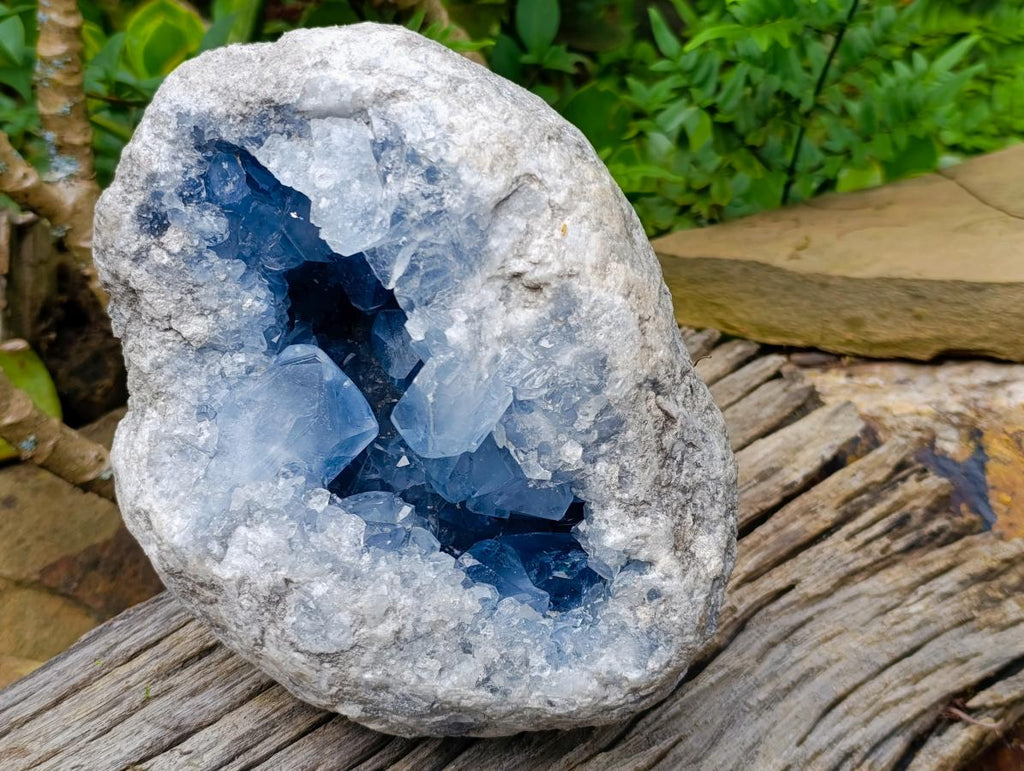 Natural Large Blue Celestite Geode Specimen x 1 From Sakoany, Madagascar - Toprock Gemstones and Minerals 