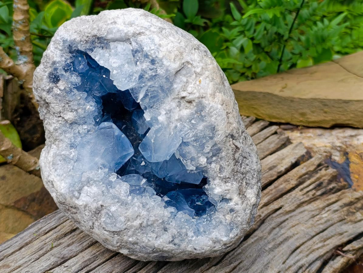 Natural Large Blue Celestite Geode Specimen x 1 From Sakoany, Madagascar - Toprock Gemstones and Minerals 