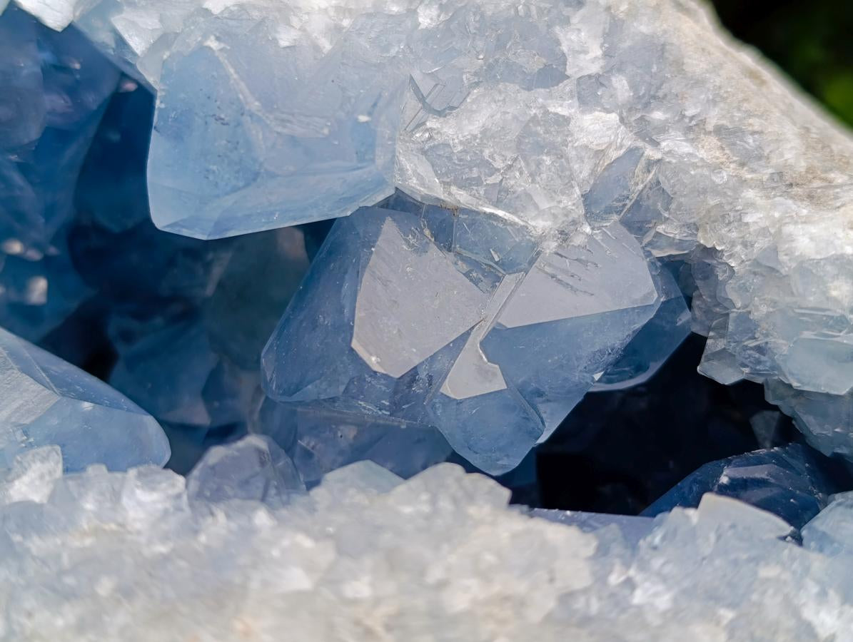 Natural Large Blue Celestite Geode Specimen x 1 From Sakoany, Madagascar - Toprock Gemstones and Minerals 
