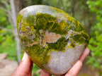 Polished Green Opal Standing Free Forms x 3 From Betroka, Madagascar - Toprock Gemstones and Minerals 